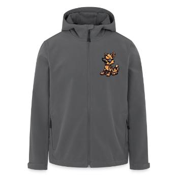 Hyena Cool Comic - Men’s Recycled Softshell Jacket by Stanley/Stella - black - Front - AI Model Male 185 light (185cm)