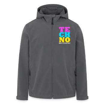 Rave Raver Techno music Techno bass Mischpult - Recycelte Männer Softshell-Jacke von Stanley/Stella - Schwarz - Vorne - AI Model Male 185 light (185cm)