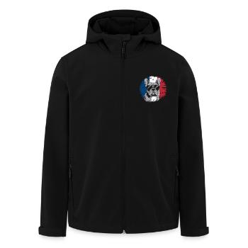 Bouledogue français Frenchie avec lunettes de soleil - Veste softshell homme en polyester recyclé Stanley/Stella - noir - Devant - AI Model Male 185 light (185cm)