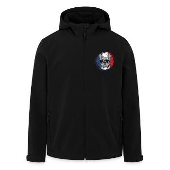 Bouledogue français Frenchie avec lunettes de soleil - Veste softshell homme en polyester recyclé Stanley/Stella - noir - Devant - AI Model Male 185 light (185cm)