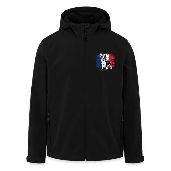 Bouledogue français Frenchie avec lunettes de soleil - Veste softshell homme en polyester recyclé Stanley/Stella - noir - Devant - AI Model Male 185 light (185cm)