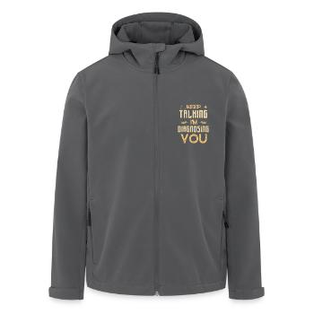 Keep Talking I'm Diagnosing You Funny Saying - Men’s Recycled Softshell Jacket by Stanley/Stella - black - Front - AI Model Male 185 light (185cm)