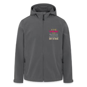 At My Age "Getting Lucky" Means ... Senior Humor - Men’s Recycled Softshell Jacket by Stanley/Stella - black - Front - AI Model Male 185 light (185cm)