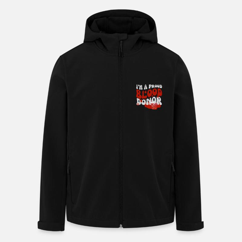 Conception du mois du don de sang Je suis un fier donneur de sang - Veste softshell homme en polyester recyclé Stanley/Stella - noir
