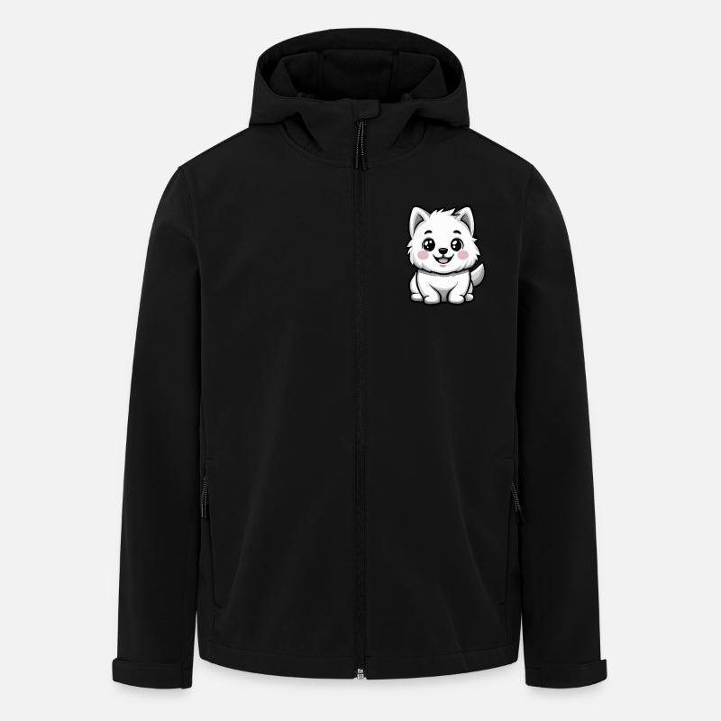 Chien Samoyède Mignon - Veste softshell homme en polyester recyclé Stanley/Stella - noir