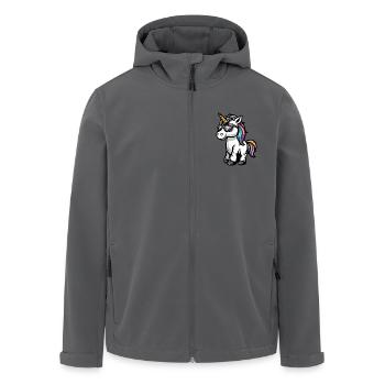 Licorne Bande dessinée cool - Veste softshell homme en polyester recyclé Stanley/Stella - noir - Devant - AI Model Male 185 light (185cm)