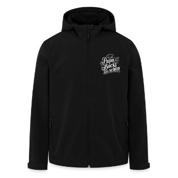Papa backt das schon - unser backender Papa - Recycelte Männer Softshell-Jacke von Stanley/Stella - Schwarz - Vorne - AI Model Male 185 light (185cm)