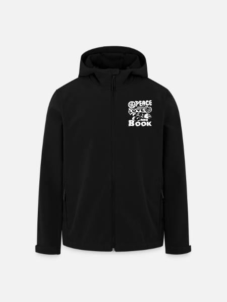 Book Peace Love Book - Men’s Recycled Softshell Jacket by Stanley/Stella - black