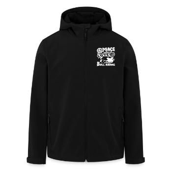 Bull Riding Peace Love Bull riding - Men’s Recycled Softshell Jacket by Stanley/Stella - black - Front - AI Model Male 185 light (185cm)