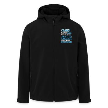 Crane Operator Is More Important - Men’s Recycled Softshell Jacket by Stanley/Stella - black - Front - AI Model Male 185 light (185cm)