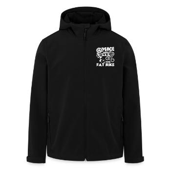 Fat Bike Peace Love Fat Bike - Men’s Recycled Softshell Jacket by Stanley/Stella - black - Front - AI Model Male 185 light (185cm)