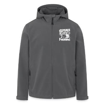 Fishing Peace Love Fishing - Men’s Recycled Softshell Jacket by Stanley/Stella - anthracite - Front - AI Model Male 185 light (185cm)