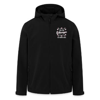 Schwangerschaft Ich bin Schwanger ich darf das - Recycelte Männer Softshell-Jacke von Stanley/Stella - Schwarz - Vorne - AI Model Male 185 light (185cm)