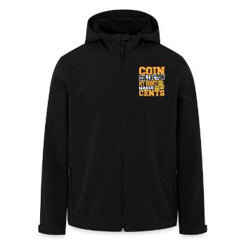 Coin Collecting Coin Collectors Cent Numismatists - Men’s Recycled Softshell Jacket by Stanley/Stella - black - Front - AI Model Male 185 light (185cm)