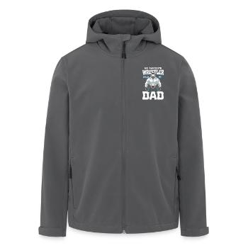 En lutte, mon lutteur préféré m’appelle papa - Veste softshell homme en polyester recyclé Stanley/Stella - noir - Devant - AI Model Male 185 light (185cm)