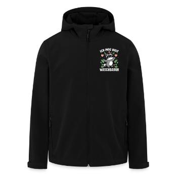 Urban robber I just like raccoons - Men’s Recycled Softshell Jacket by Stanley/Stella - black - Front - AI Model Male 185 light (185cm)
