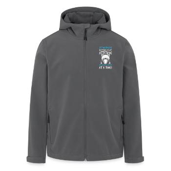 Cats, middle finger, cat in the car, cats lovers - Men’s Recycled Softshell Jacket by Stanley/Stella - black - Front - AI Model Male 185 light (185cm)