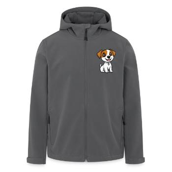 Jack Russell Terrier Hund Niedlich - Recycelte Männer Softshell-Jacke von Stanley/Stella - Schwarz - Vorne - AI Model Male 185 light (185cm)