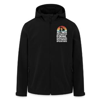 Construction site excavator driver excavation - Men’s Recycled Softshell Jacket by Stanley/Stella - black - Front - AI Model Male 185 light (185cm)