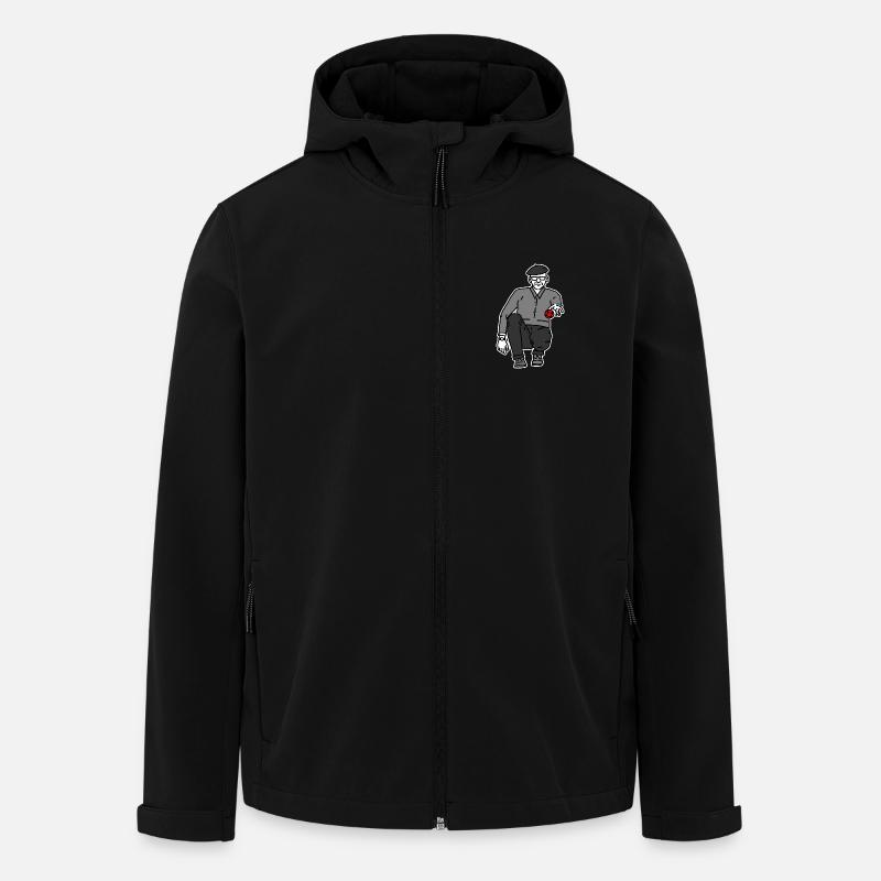 Joueur de pétanque gaucher - Veste softshell homme en polyester recyclé Stanley/Stella - noir