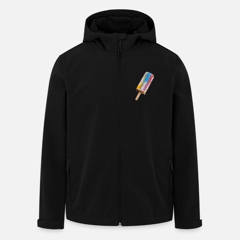 Glace arc-en-ciel sur un bâtonnet - Veste softshell homme en polyester recyclé Stanley/Stella - noir