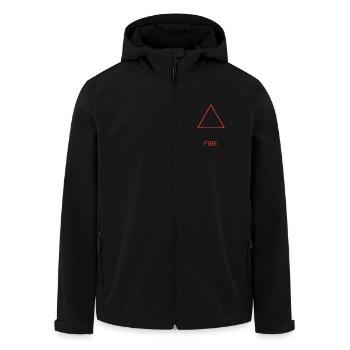 Fire Element - Men’s Recycled Softshell Jacket by Stanley/Stella - black - Front - AI Model Male 185 light (185cm)