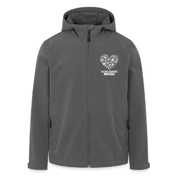 Ich liebe Katzen Kaffee und Musik - Recycelte Männer Softshell-Jacke von Stanley/Stella - Anthrazit - Vorne - AI Model Male 185 light (185cm)