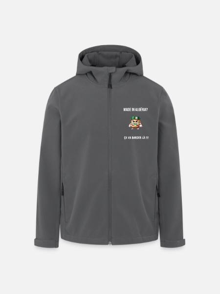 Made in algeria écriture blanche - Veste softshell homme en polyester recyclé Stanley/Stella - noir