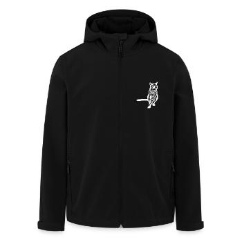 Katze weiß Silhouette Geschenk Katzenliebhaber - Recycelte Männer Softshell-Jacke von Stanley/Stella - Schwarz - Vorne - AI Model Male 185 light (185cm)