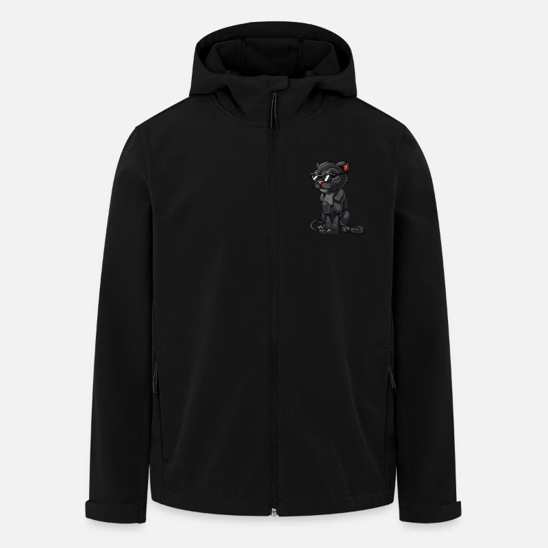 Panther Cool Comic - Recycelte Männer Softshell-Jacke von Stanley/Stella - Schwarz