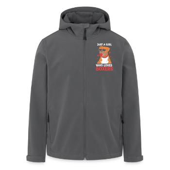 Boxer Hund - Recycelte Männer Softshell-Jacke von Stanley/Stella - Anthrazit - Vorne - AI Model Male 185 light (185cm)