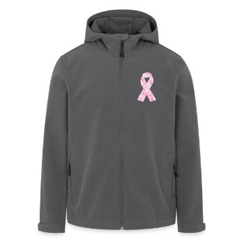 ruban octobre rose solidarité cancer - Veste softshell homme en polyester recyclé Stanley/Stella - noir - Devant - AI Model Male 185 light (185cm)