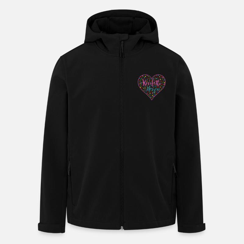 Konfetti im Herzen Herz Fasching Valentinstag Bunt - Recycelte Männer Softshell-Jacke von Stanley/Stella - Schwarz