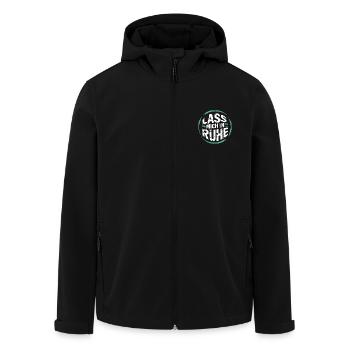 Lasst mir meine Ruhe - nicht stören - Recycelte Männer Softshell-Jacke von Stanley/Stella - Schwarz - Vorne - AI Model Male 185 light (185cm)
