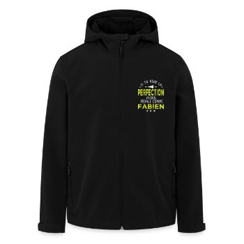Fabien tu veux la perfection vélo humour cycliste - Veste softshell homme en polyester recyclé Stanley/Stella - noir - Devant - AI Model Male 185 light (185cm)