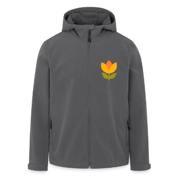 70er Jahre Blume gelb Muster Retro - Recycelte Männer Softshell-Jacke von Stanley/Stella - Schwarz - Vorne - AI Model Male 185 light (185cm)