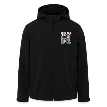 EGGS-TRA TIRED BUT STILL HOPPING HAPPY EASTER - Men’s Recycled Softshell Jacket by Stanley/Stella - black - Front - AI Model Male 185 light (185cm)