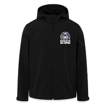 DAS LEBEN MIT EINEM TENTAKEL NACH DEM ANDEREN JONGLIEREN - OCTOPUG - Recycelte Männer Softshell-Jacke von Stanley/Stella - Schwarz - Vorne - AI Model Male 185 light (185cm)