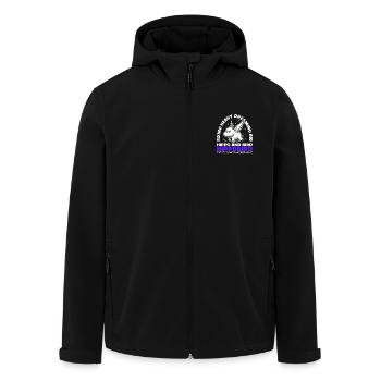 VOLER LOURD RÊVER GRAND - HIPPOPOTAME ET OISEAU - Veste softshell homme en polyester recyclé Stanley/Stella - noir - Devant - AI Model Male 185 light (185cm)