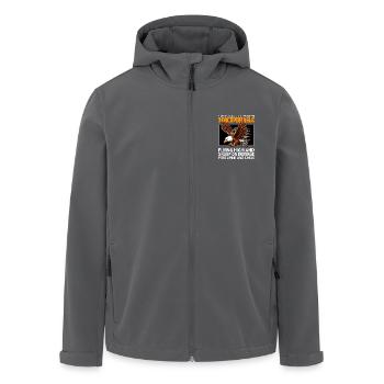 FLYING HIGH AND SHARP ON DEFENSE - PORCUPINE EAGLE - Men’s Recycled Softshell Jacket by Stanley/Stella - black - Front - AI Model Male 185 light (185cm)