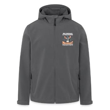 GROSSE TRÄUME KLEINE SCHRITTE - PINGUIN UND ELEFANT - Recycelte Männer Softshell-Jacke von Stanley/Stella - Anthrazit - Vorne - AI Model Male 185 light (185cm)