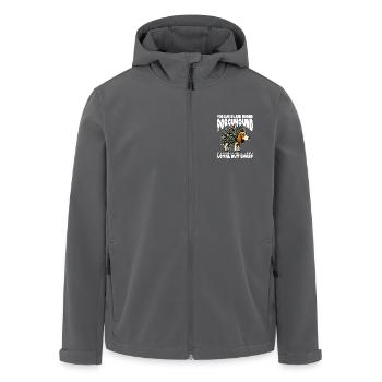 LOYAL MAIS VIF - PORC-ÉPIC ET CHIEN COURANT - PORCUHOUND - Veste softshell homme en polyester recyclé Stanley/Stella - charbon - Devant - AI Model Male 185 light (185cm)
