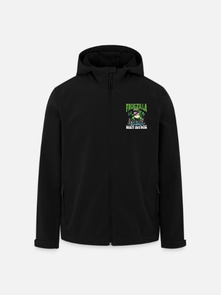 RIBBIT AND RUIN - FROGZILLA - Men’s Recycled Softshell Jacket by Stanley/Stella - black