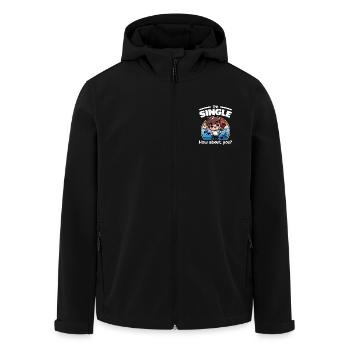 JE SUIS CÉLIBATAIRE, ET TOI - JOYEUSE SAINT-VALENTIN - Veste softshell homme en polyester recyclé Stanley/Stella - noir - Devant - AI Model Male 185 light (185cm)