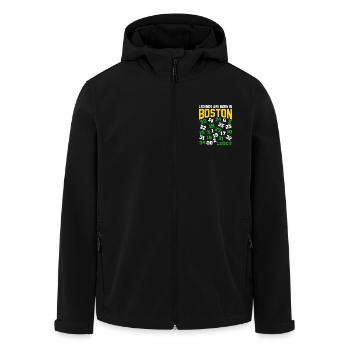 LEGENDEN WERDEN IN BOSTON GEBOREN - BASKET - Recycelte Männer Softshell-Jacke von Stanley/Stella - Schwarz - Vorne - AI Model Male 185 light (185cm)