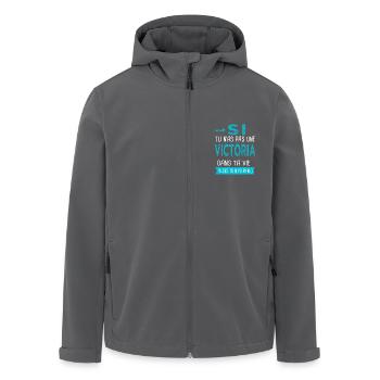 Victoria Si tu n'as pas une victoria Cadeau - Veste softshell homme en polyester recyclé Stanley/Stella - noir - Devant - AI Model Male 185 light (185cm)