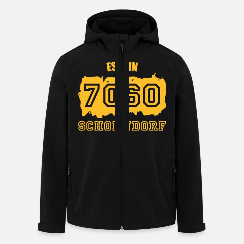 Established 7060 Schorndorf - Recycelte Männer Softshell-Jacke von Stanley/Stella - Schwarz