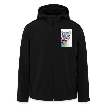 Léopard des neiges | Léopard | Prédateur - Veste softshell homme en polyester recyclé Stanley/Stella - noir - Devant - AI Model Male 185 light (185cm)