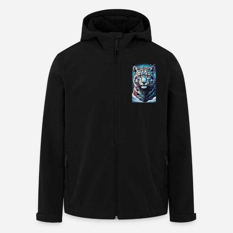 Léopard des neiges | Léopard | Prédateur - Veste softshell homme en polyester recyclé Stanley/Stella - noir