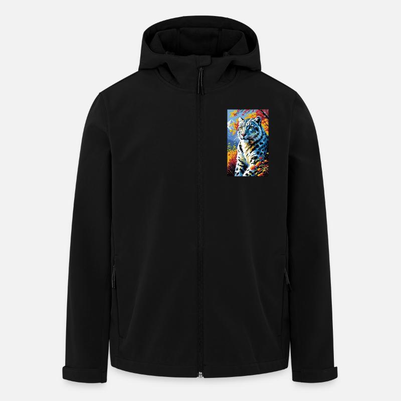 Léopard des neiges | Léopard | Prédateur - Veste softshell homme en polyester recyclé Stanley/Stella - noir